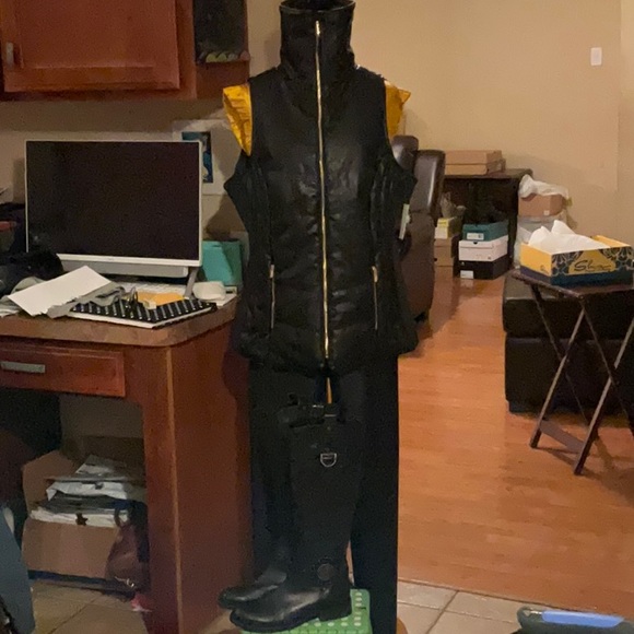 CI SONO OUTERWEAR Faux Fur Faux Leather Black Vest in Size 1X, NWT - Picture 5 of 15